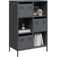 vidaXL Hoge kast 68x39x103,5 cm staal antracietkleurig