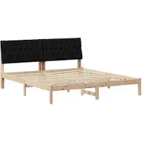 vidaXL Bedframe met Gevoerde Hoofdbord Bruin 180 x 200 cm