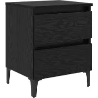 vidaXL Nachtkastje Zwart Eiken 40 x 35 x 50 cm Bewerkt hout