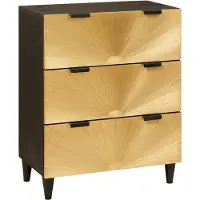 vidaXL Dressoir Zwart en Goud 60 x 33 x 75 cm Massief Mango Hout
