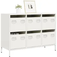 vidaXL Dressoir 101,5x39x73,5 cm koudgewalst staal wit