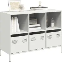 vidaXL Dressoir 101,5x39x73,5 cm koudgewalst staal wit