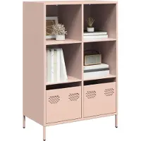 vidaXL Hoge kast 68x39x103,5 cm staal roze