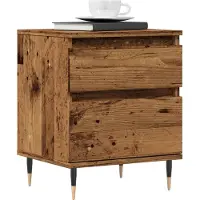 vidaXL Nachtkastje 40x35x50 cm bewerkt hout oud houtkleurig