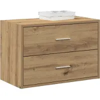 vidaXL - Kast - met - 2 - lades - 60x31x40 - cm - bewerkt - hout - artisanaal - eikenkleur