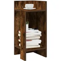 vidaXL Bijzettafeltje met plank 25,5x27x60 cm gerookt eikenkleurig