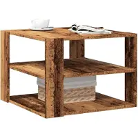 vidaXL Salontafel 58x58x40 cm bewerkt hout oud houtkleurig