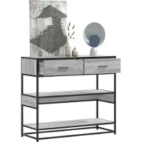 vidaXL Wandtafel 90x35x80 cm bewerkt hout grijs sonoma eikenkleurig