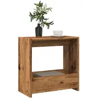 vidaXL Bijzettafel 50x26x50 cm bewerkt hout oud houtkleurig