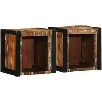 vidaXL Nachtkastjes 2st 40x35x40cm massief gerecycled hout meerkleurig