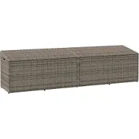 vidaXL Tuinbox 220x50x58 cm poly rattan grijs