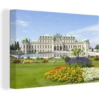 MuchoWow Canvas schilderij 180x120 cm - Wanddecoratie Wenen - Oostenrijk - Kasteel - Muurdecoratie woonkamer - Slaapkamer decoratie - Kamer accessoires - Schilderijen