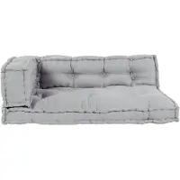vidaXL Pallet Sofa Kussen 3 st Stof Grijs 120 x 80 x 38 cm