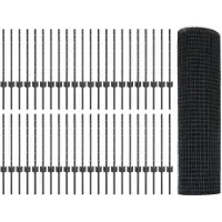 vidaXL gelast draadhek met palen 100 x 0,5 m PVC-Coated Staal Grijs