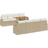 vidaXL Tuinbank Set 7 st Beige en Crème