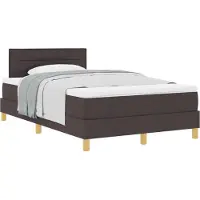 vidaXL Boxspringbed met kussens, donkerbruin, 120 x 200 cm, gestoffeerd