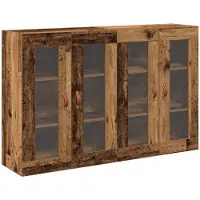 vidaXL Wandkasten 2 pcs Oud Hout 69,5 x 34 x 90 cm Bewerkt hout