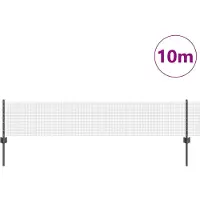 vidaXL gelast draadhek met palen 10 x 0,4 m PVC-Coated Staal Grijs
