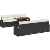 vidaXL Tuinbank Set 7 st Zwart en crème