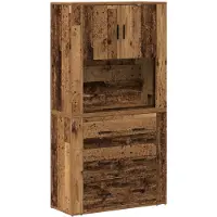 vidaXL Highboard Oudhout 80 x 33 x 150 cm Bewerkt hout