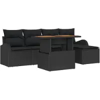 vidaXL Tuinbank Set 6 st Zwart
