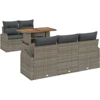 vidaXL Tuinbank Set 6 st Grijs