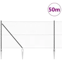 vidaXL zeshoekig gaasgek met palen 50 x 1,2 m PVC-Coated Staal Grijs