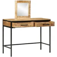 vidaXL Kaptafel met lade Bruin 100 x 40 x 120 cm Massief mangohout
