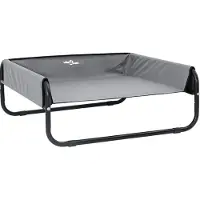 vidaXL Hondenbed Lichtgrijs 70 x 70 x 28,5 cm Staal