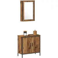 vidaXL Badkamermeubel Set 2 st Bruin Bewerkt hout