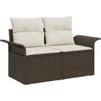vidaXL Tuinbank Set 8 st Bruin [Synthetisch]: Poly Riet