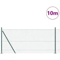 vidaXL gaashek met betonnen voetstuk 10 x 1 m PVC-Coated Staal Groen