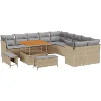 vidaXL Tuinbank Set 13 st Beige poly rattan