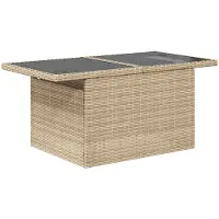 vidaXL Tuinbank Set 10 st Beige Poly Riet