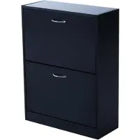 HOMCOM -Schoenenkast-Hout-10x10x10cm-Zwart
