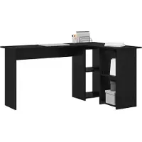 vidaXL Bureau Zwart Eiken 142 x 102 x 73 cm Bewerkt hout