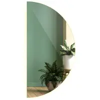 Tulup LED Spiegel - Spiegel LED Halve Cirkel - 40 cm x 80 cm - Halfronde Spiegel - Slaapkamerspiegel - Warm Wit 3000K - Halfronde Spiegel - Minimalistische Wandspiegel