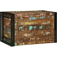 vidaXL Opbergbox Bruin en Zwart 80 x 50 x 50 cm hergebruikt hout