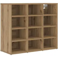 vidaXL Schoenenkast 77,5 x 30 x 67 cm Bewerkt hout Artisan Eiken