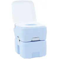 vidaXL Campingtoilet, lichtblauw en wit, 41,5 x 36,5 x 42 cm