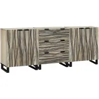 vidaXL Dressoir Set 3 st Wit 180 x 33 x 75 cm Massief Mango Hout