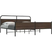 vidaXL Bedframe zonder matras metaal bruin eikenkleur 193x203 cm