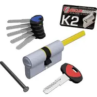 Securemme Cilindro Sagom, Europees model "K2", met 1 sleutel en 5 extra sleutels, serie 3200-Q - afmetingen: 30x45 mm (artikelnummer: 3200QCS30451X5)