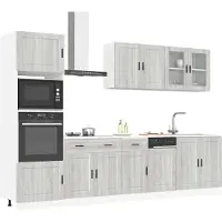 vidaXL 7-delige Keukenkastenset Kalmar bewerkt hout grijs sonoma eiken