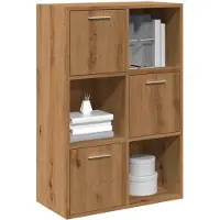vidaXL Boekenrek 60,5x30x90 cm bewerkt hout artisanaal eikenkleurig