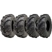 Parnells 25x10.00-12 &amp; 25x8.00-12 ATV Quad banden OBOR Mudsling Road Legal (Set van 2 &amp; 2)