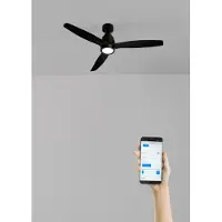 Create - Plafondventilator 40W silent 100% hout - Zwart - Ø112cm - Met licht - WIFI + Afstandsbediening - WIND STYLANCE