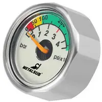 Metalsub Pony Double Scale Pressure Gauge Zilver