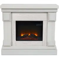 Teamson Home Hestia Vrijstaand Elektrisch Haard - Nep Marmeren en Houtnerf - 120,7cm lang - Grij
