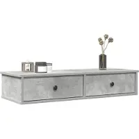 vidaXL Wandschap met lades 100x37,5x19 cm bewerkt hout betongrijs